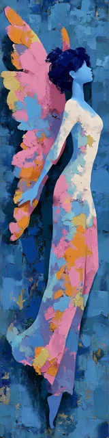 Free angel bookmark featuring flying angel bookmark